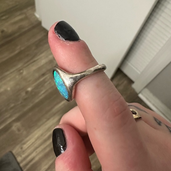 Genuine Sterling Silver Jelly Opal Ring - Picture 6 of 9